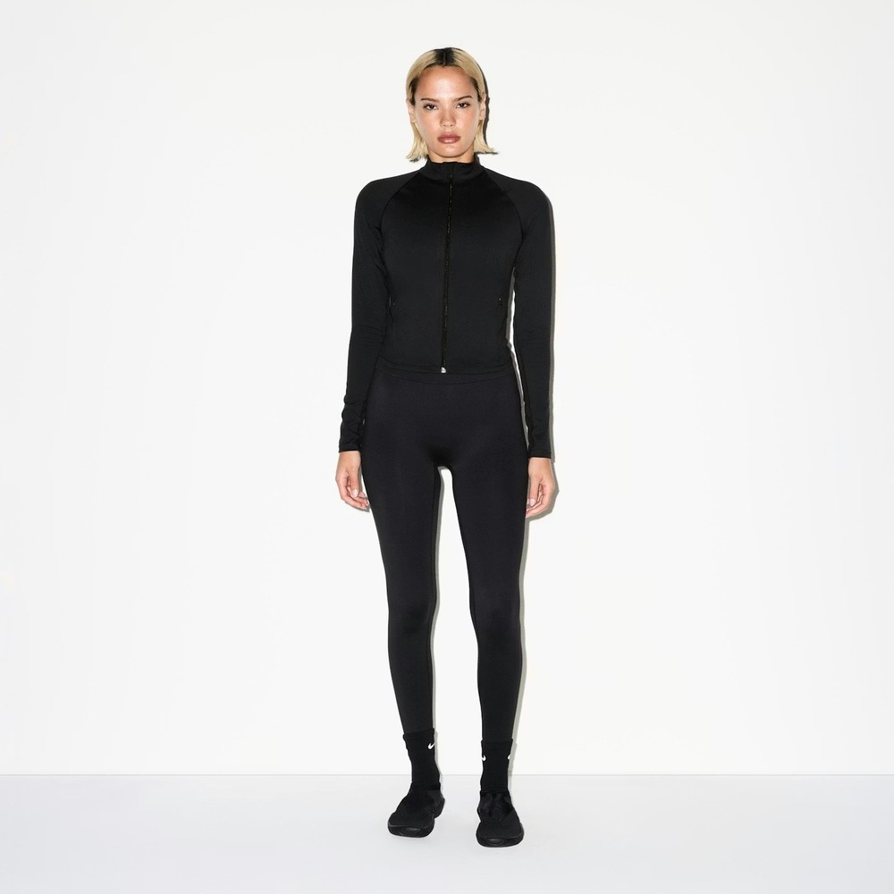 SKIMS Black Zip-Up Lightweight Jacket